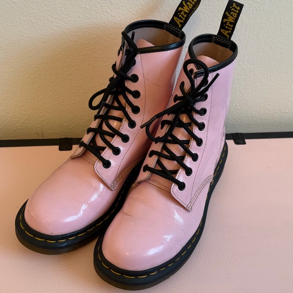 Dr. Martens Pink 8-Eye Lace-Up Combat Boots - Picture 2 of 3